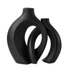 Minimal Ceramic Vase Set | Clean Modern Boho Interior Style Black