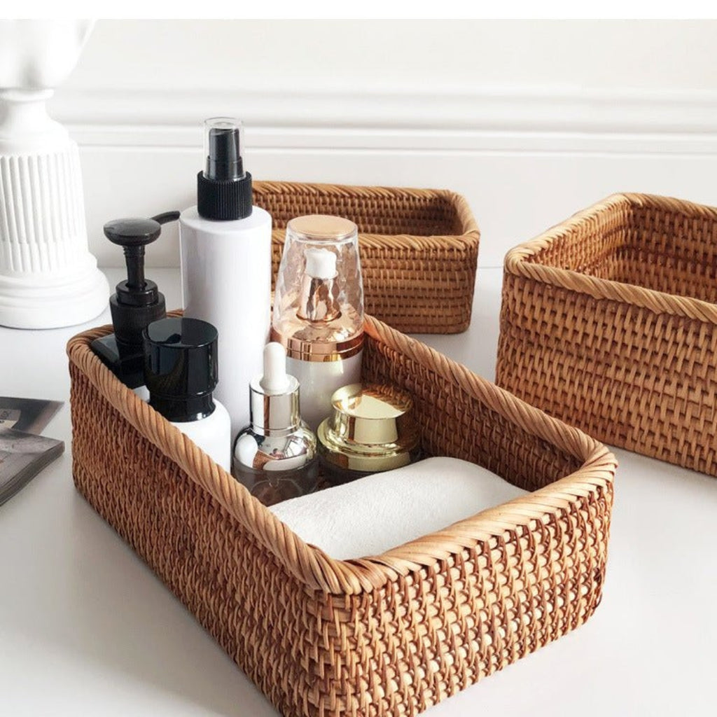 Handcrafted Rattan Storage Baskets for Stylish Organization Set Of 3