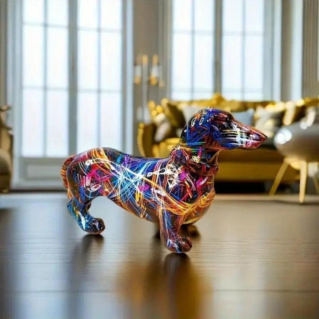 Sculptural Dachshund Dog Figurine | Artistic Home Decor