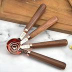Premium Measuring Cups & Spoons | Steel Set with Wood Handle