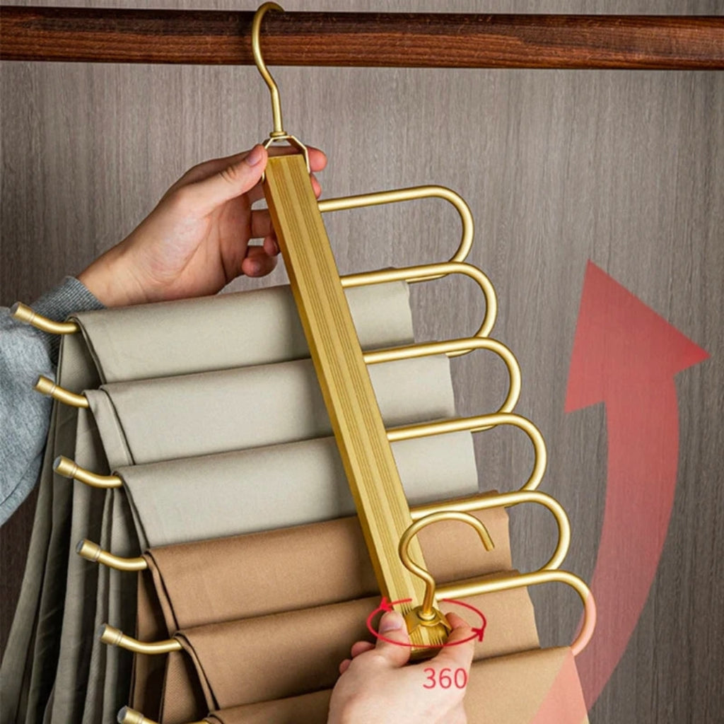 Modern Aluminum Trouser Hanger | Slim Closet Organizer Gold