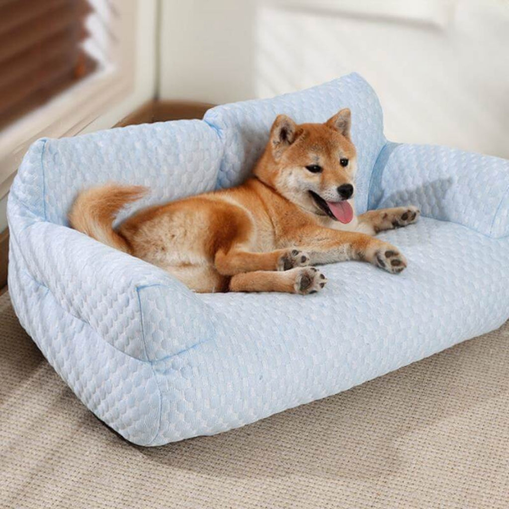 Ergonomic Cooling Pet Bed | Breathable Cushioned Base Design Blue