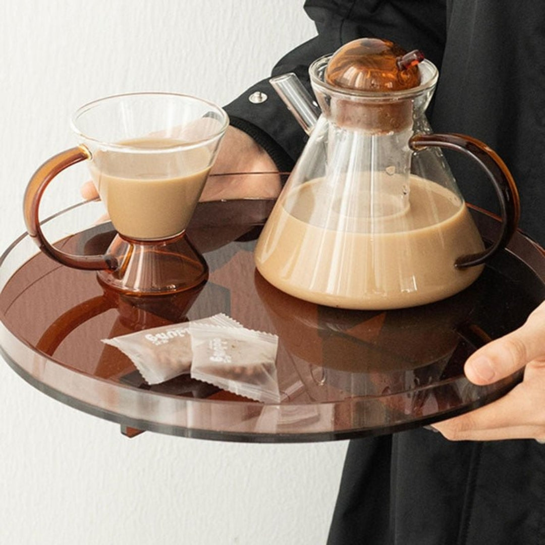 Vibrant Round Acrylic Tray | Modern Living Room Decor Accent