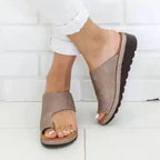 Women’s Comfortable Mules with Orthopedic Wedge Sole Brown
