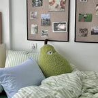 Large Plush Pear Sofa Cushion for Cozy Bedroom Decor