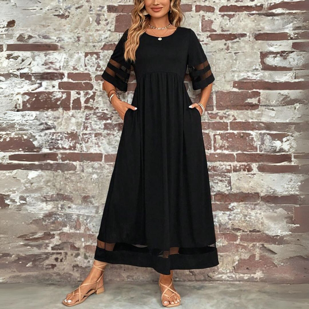 Women’s Elegant Maxi Dress with Statement Sleeves
