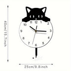 Charming Swinging Cat Wall Clock for Creative Interiors