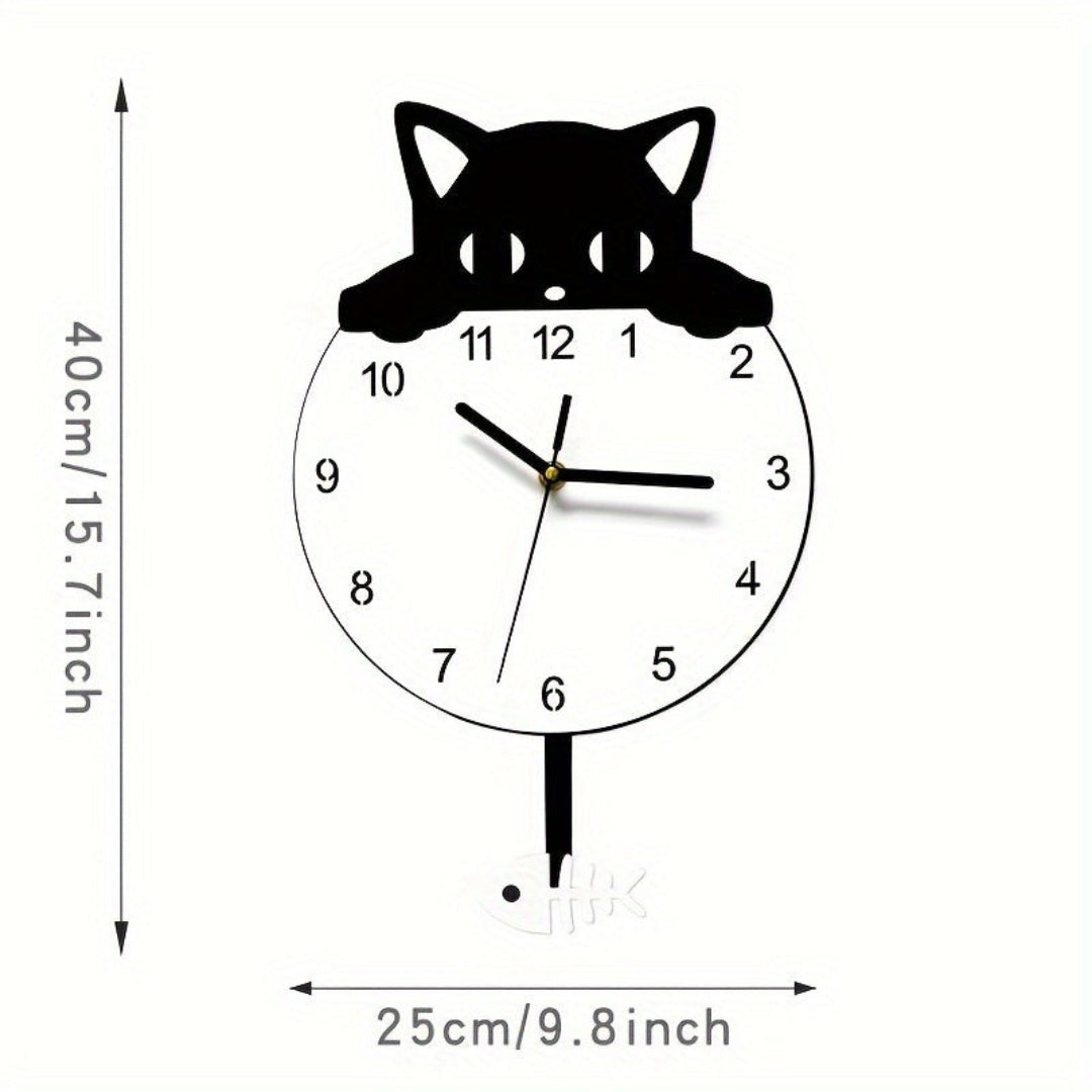 Charming Swinging Cat Wall Clock for Creative Interiors