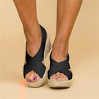 Women’s Elegant Espadrille Sandals – Casual Everyday Footwear Black