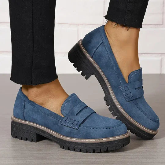 Women’s Chunky Sole Casual Loafers for Everyday Wear Blue
