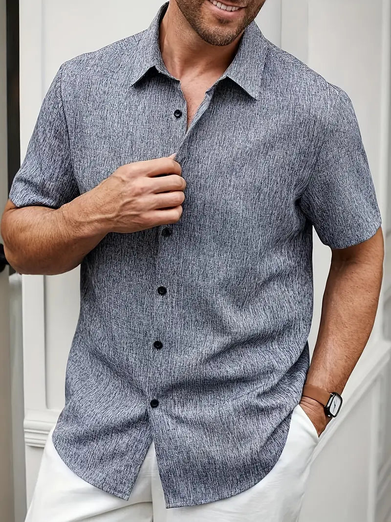 Men’s Lightweight Classic Short Sleeve Shirt – Perfect Summer Top Grey