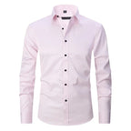 Men’s Comfortable Wrinkle-Resistant Button-Up Shirt Pink