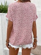 Women’s Chic Floral Summer Print Blouse – Casual Everyday Top