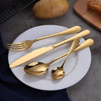 Luxury Gold Teardrop Stainless Steel Cutlery Set Dining