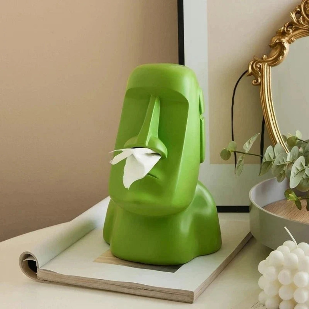 Moai Tissue Box Holder | Modern Decorative Home Accent Piece