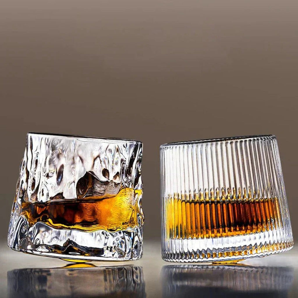 Premium Whiskey Glass with Rotating Base for Balanced Flavor