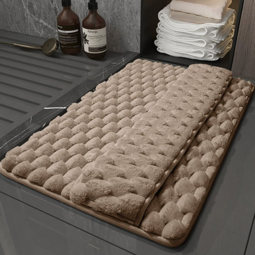 Supportive Memory Foam Bath Mat | Comfort Bathroom Rug Mat Beige