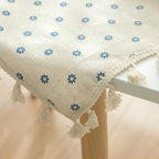 Charming Blue Flower Tablecloth | Decorative Table Accent