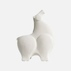 Sculptural Ceramic Animal Figure | Modern Interior Accent White Up