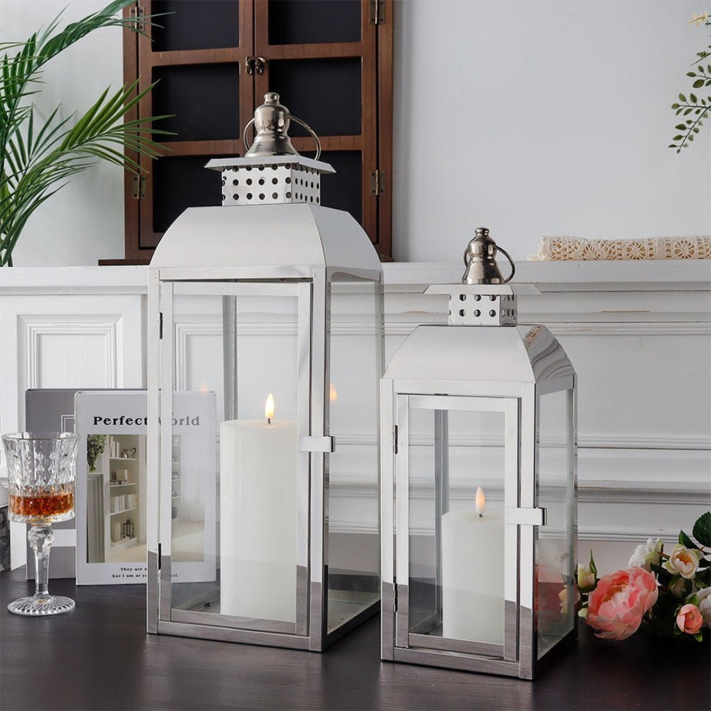 Timeless Stainless Steel Lantern Set | Stylish Room Accent