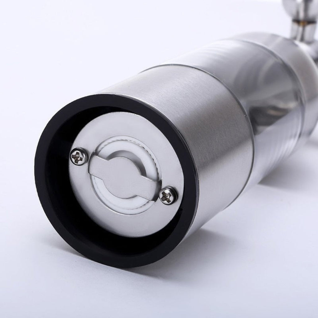 Rustic Wooden Salt and Pepper Mills with Exposed Mechanism