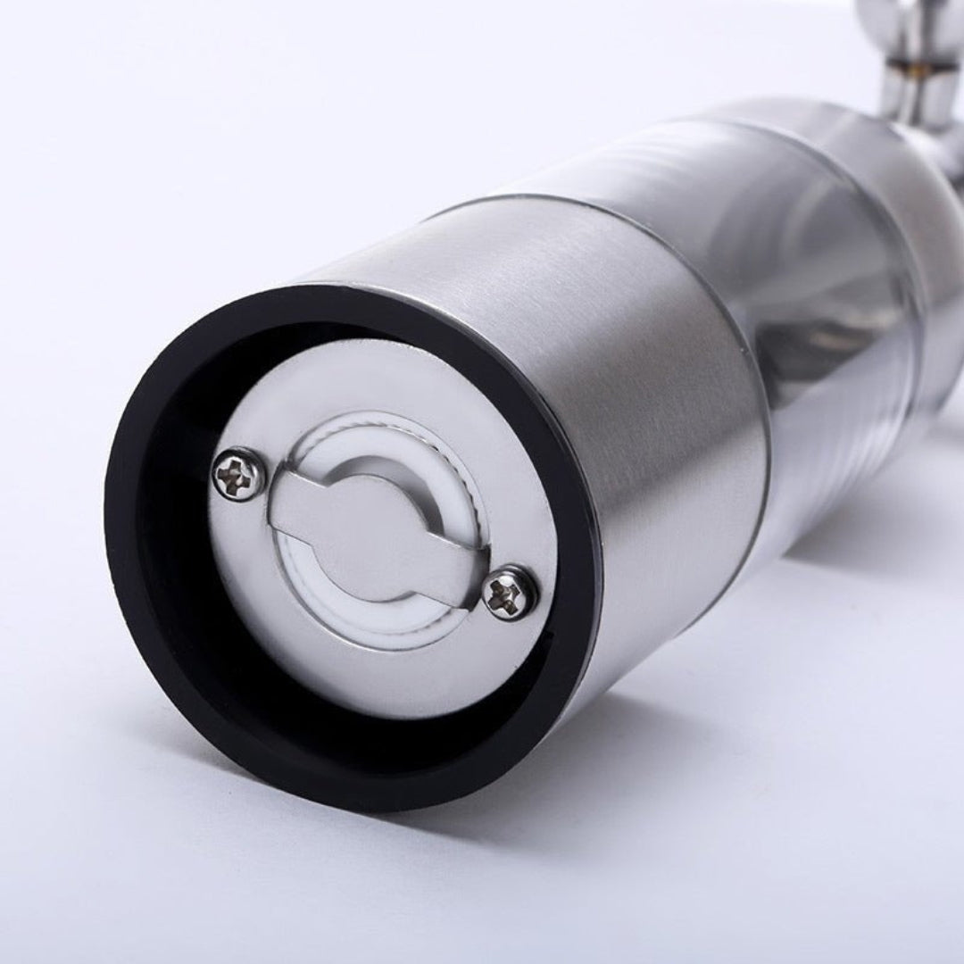 Rustic Wooden Salt and Pepper Mills with Exposed Mechanism