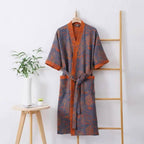 Modern Kimono Robe for Comfortable Home Lounge Wear Style Orange