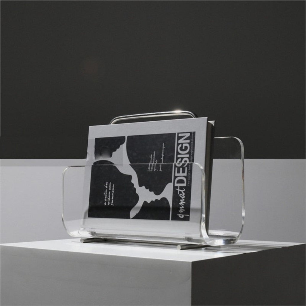 Clear Acrylic Magazine Rack as Portable Bookshelf Stand