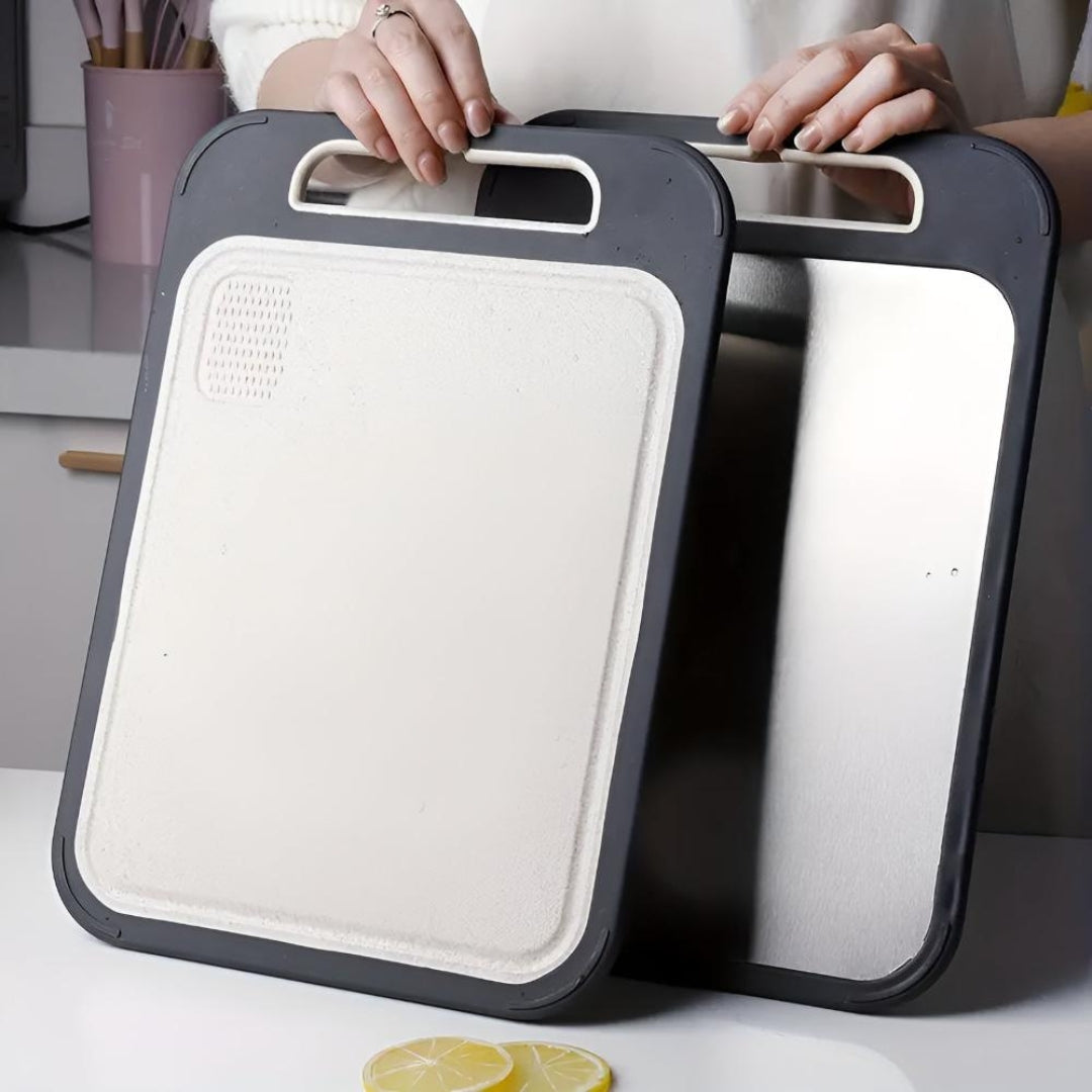 Premium Stainless Steel Cutting Board with Reversible Surface Off-White
