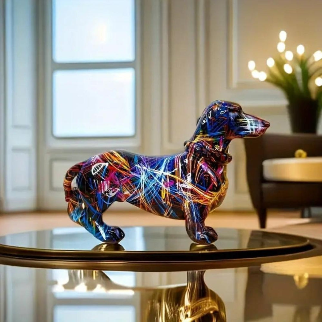 Sculptural Dachshund Dog Figurine | Artistic Home Decor