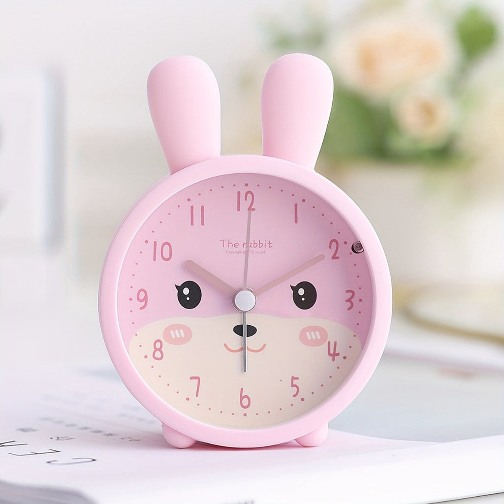 Gentle Silent Alarm Clock with Night Light for Restful Sleep Pink