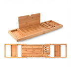 Modern Extendable Bamboo Bath Tray | Adjustable Caddy Tray