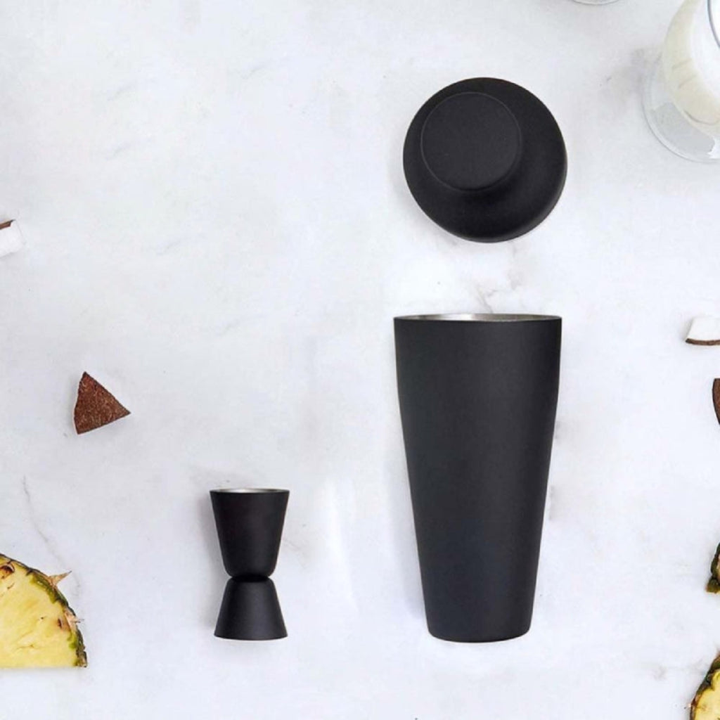 Black Matte Cocktail Shaker Set | Modern Mixology Set Tools