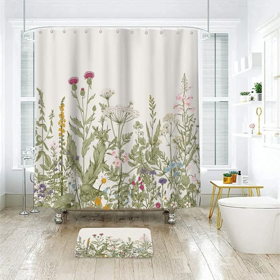 Rustic Waterproof Shower Curtain for Rural Bathroom Decor Design A 180 x 180cm