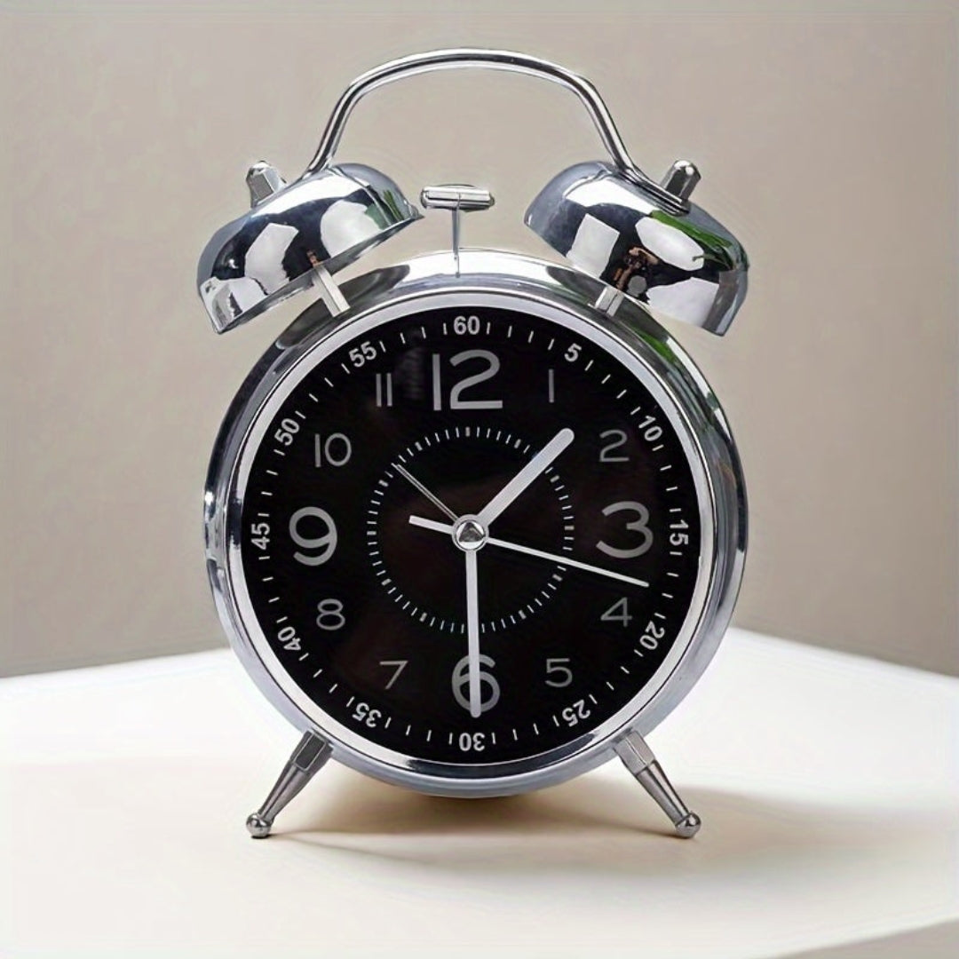 Vintage Bell Top Alarm Clock | Reliable Twin Bell Wake Black