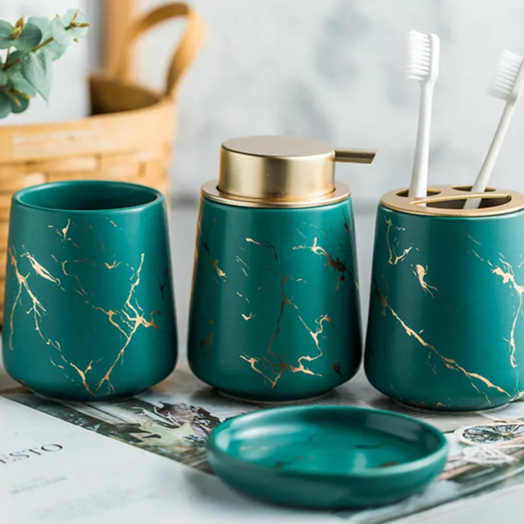 Luxury Marble Bathroom Set | Refined Minimalist Style Decor Green