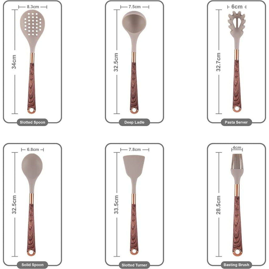 Modern Kitchen Utensil Set with Gold Accent Handles Home