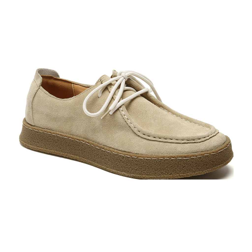 Men's Casual Lace-Up Loafers - Relaxed Everyday Footwear Beige
