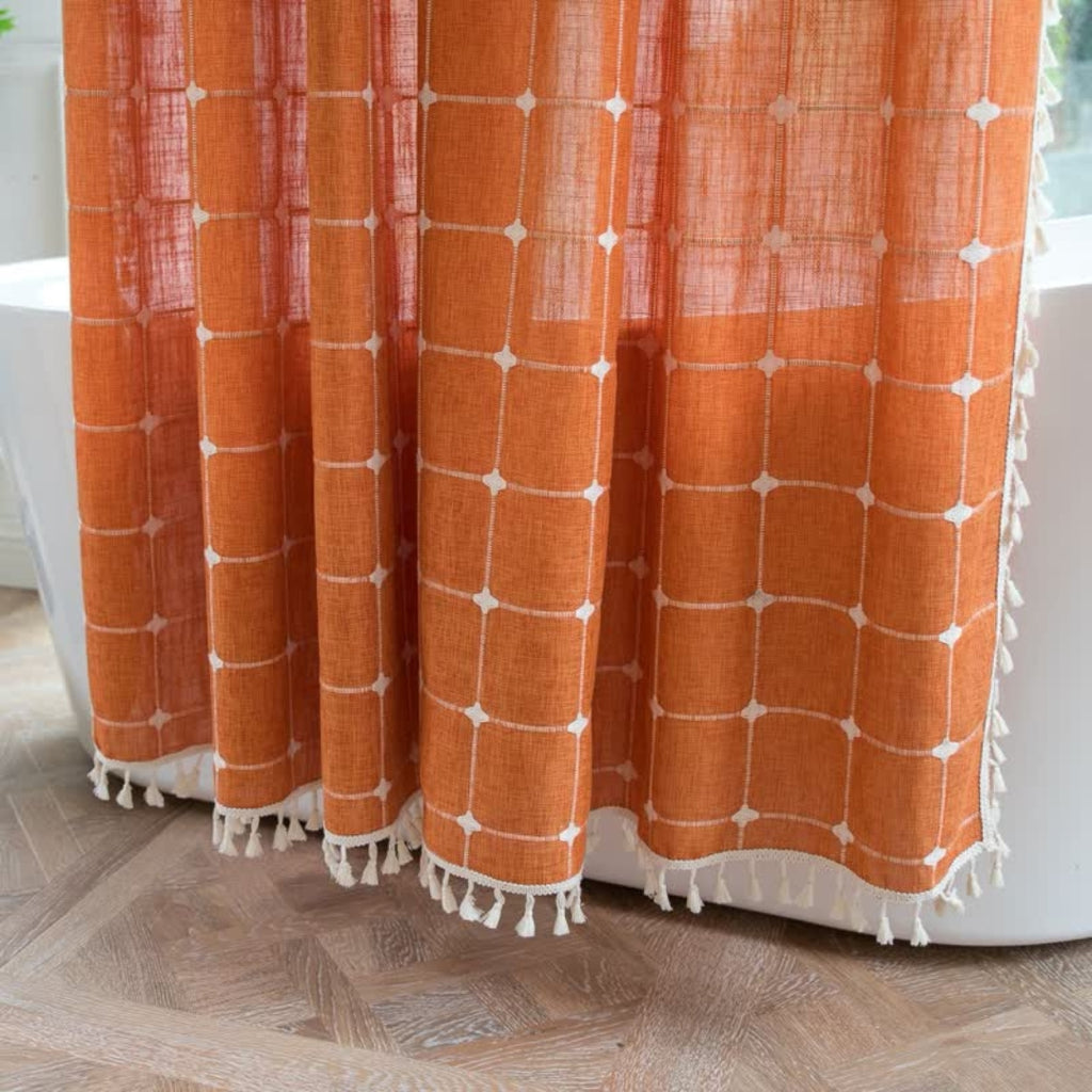 Classic Plaid Shower Curtain Refined Vintage Bathroom Style