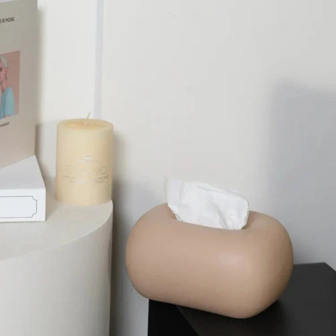 Clean-Lined Ceramic Tissue Box | Minimal Home Accent Decor