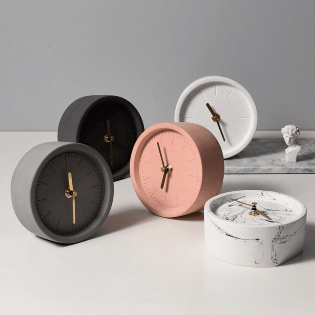 Luxury Cement Desk Clock with Minimalist Design