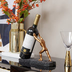 Artistic Sculptural Wine Bottle Holder as Home Decor Accent