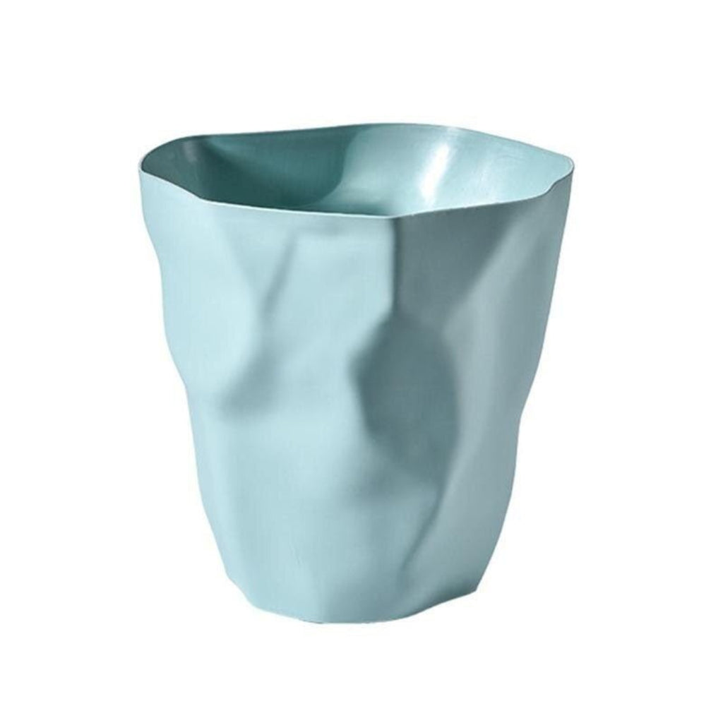 Sculptural Irregular Trash Can | Modern Space Accent Use Light-Blue