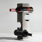 Contemporary Metal Wine Rack Display for Four Bottles Home Silver Tower