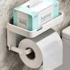 Minimal Toilet Paper Holder | Space Saving Shelf Storage Off-White