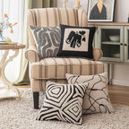 Hommfer – Beige and Black Geometric Tufted Cushion Cover