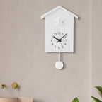 Decorative Quartz Cuckoo Wall Clock for Interior Decor Spaces White