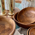 Artisan Nesting Wooden Bowl Collection | 5 Piece Set Serving