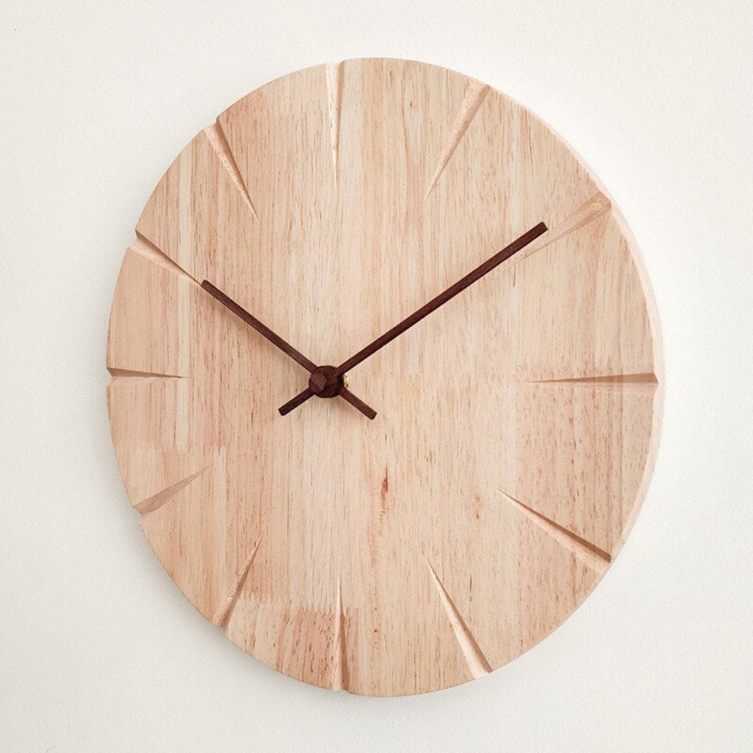 Silent Wooden Wall Clock | Contemporary Home Accent Decor