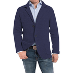 Men’s Warm Knit Cardigan - Classic Regular Fit Outerwear Blue